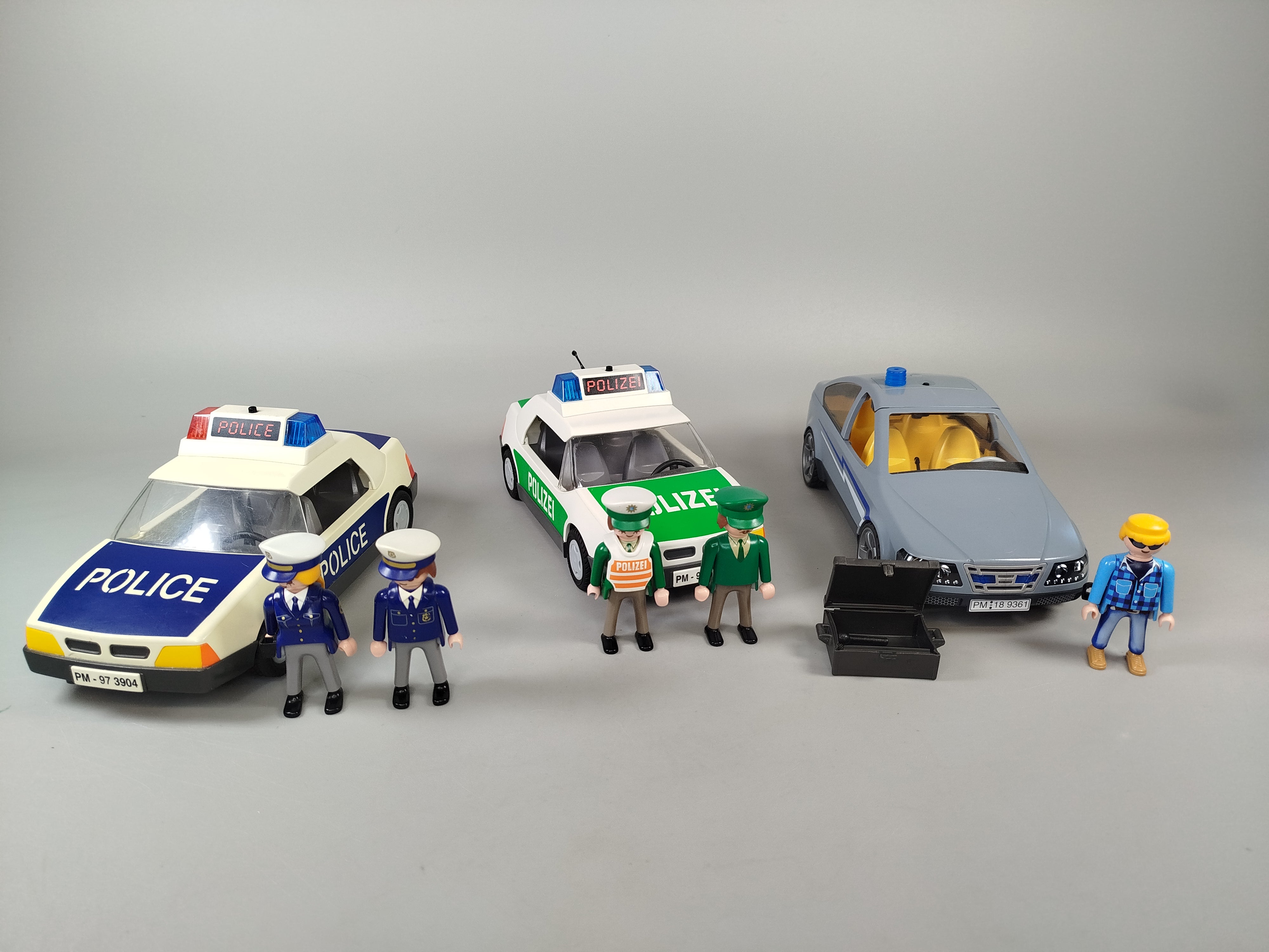 Polizei Set von 3 Fahrzeugen 5 Figuren